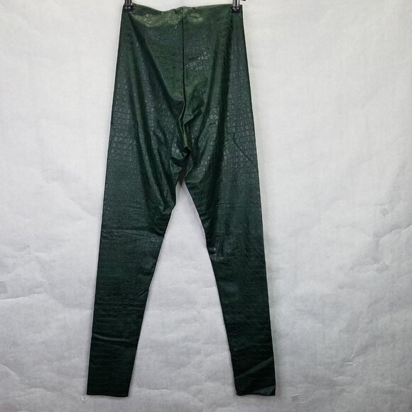 Commando Perfect Control Leggings Womens M Faux Leather High Rise Green Croc NEW - Picture 7 of 13